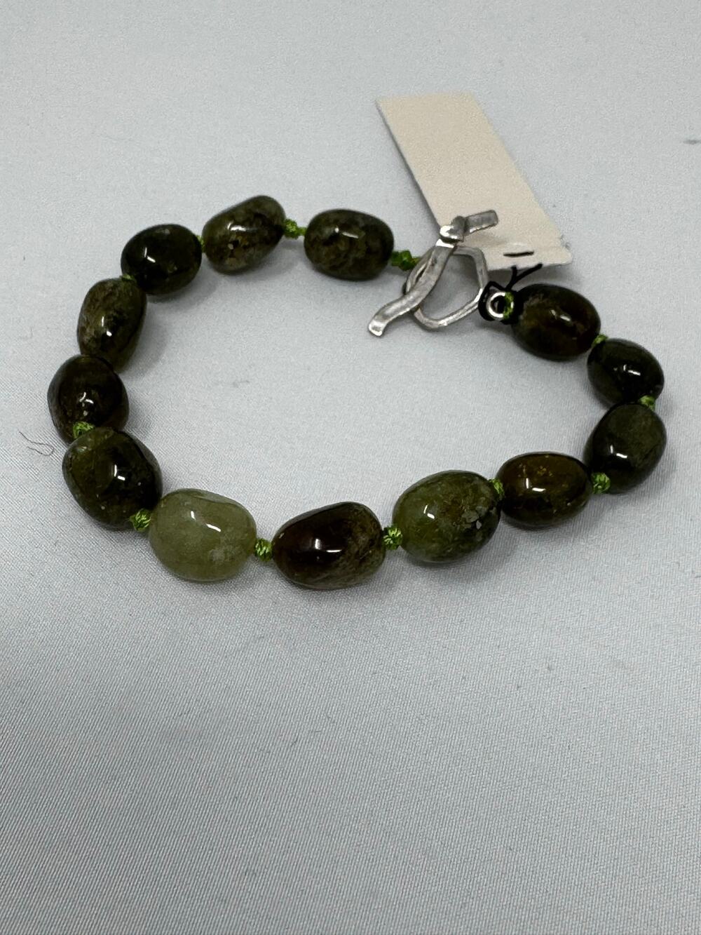 Peyote Bird Free Spirit Sterling Silver Genuine Green Stone Toggle Bracelet NWT